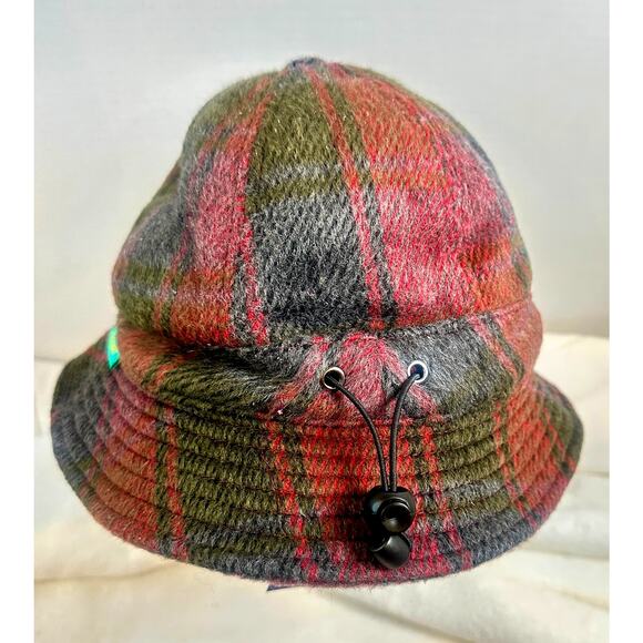 PACCBET Rassvet Plaid Fleece Lined Bucket Hat Made in Italy NWT Adjustable main image 7